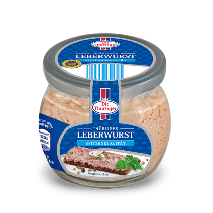 Thüringer Leberwurst im Glas 130g diethueringer.de