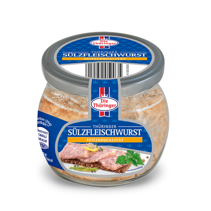 Thüringer Sülzfleischwurst im Glas 300g diethueringer.de